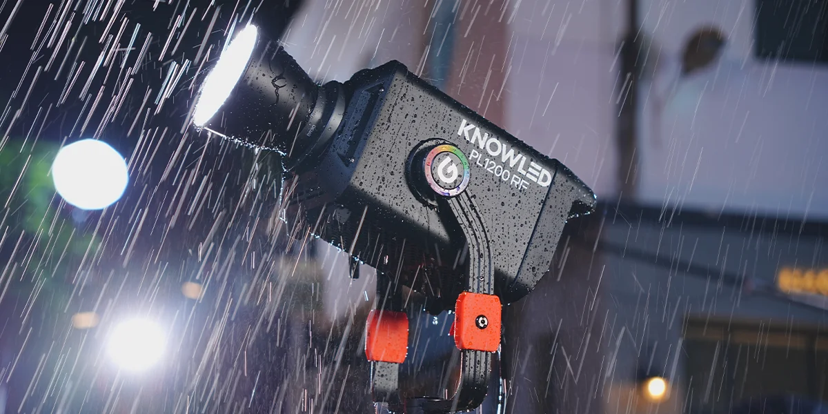 IP65-rated Godox KNOWLED PL series fixture on location